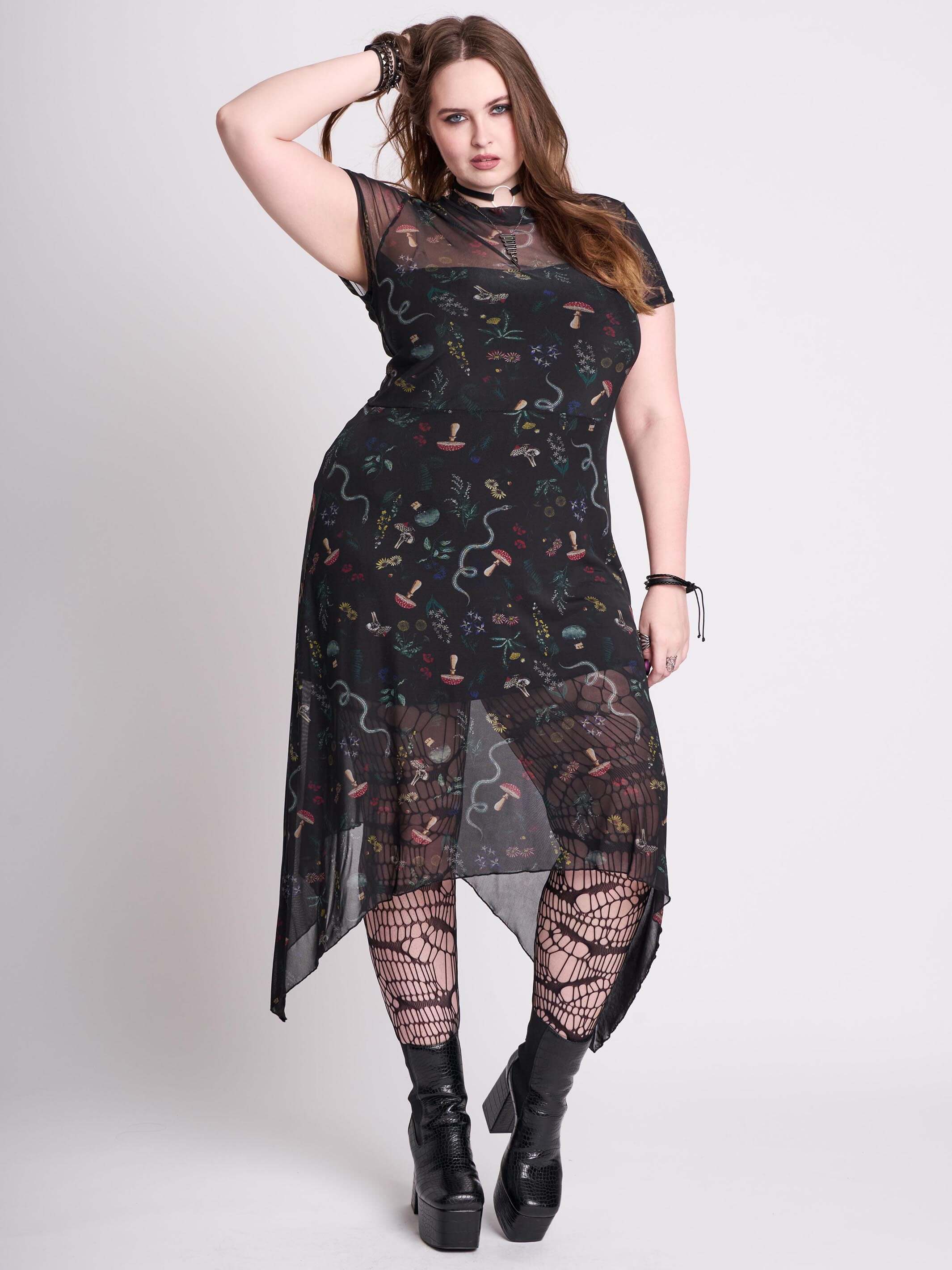 BOTANICAL MESH DRESS