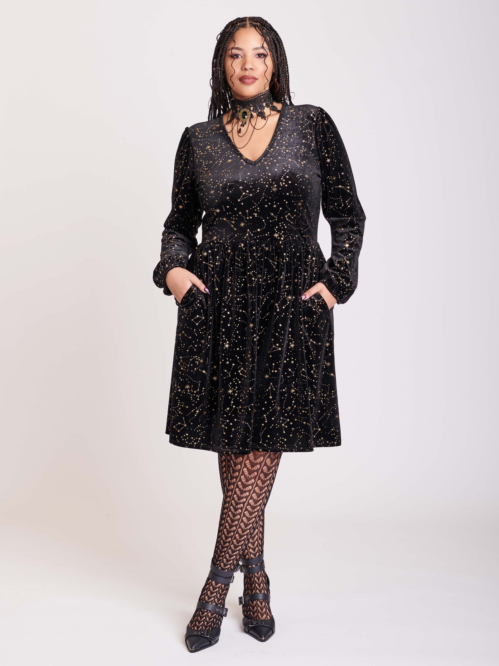 Torrid Woman's Plus Size LBD Super Soft & Lace Yoke Black Midi
