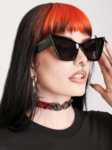 sharp cat eye sunglasses