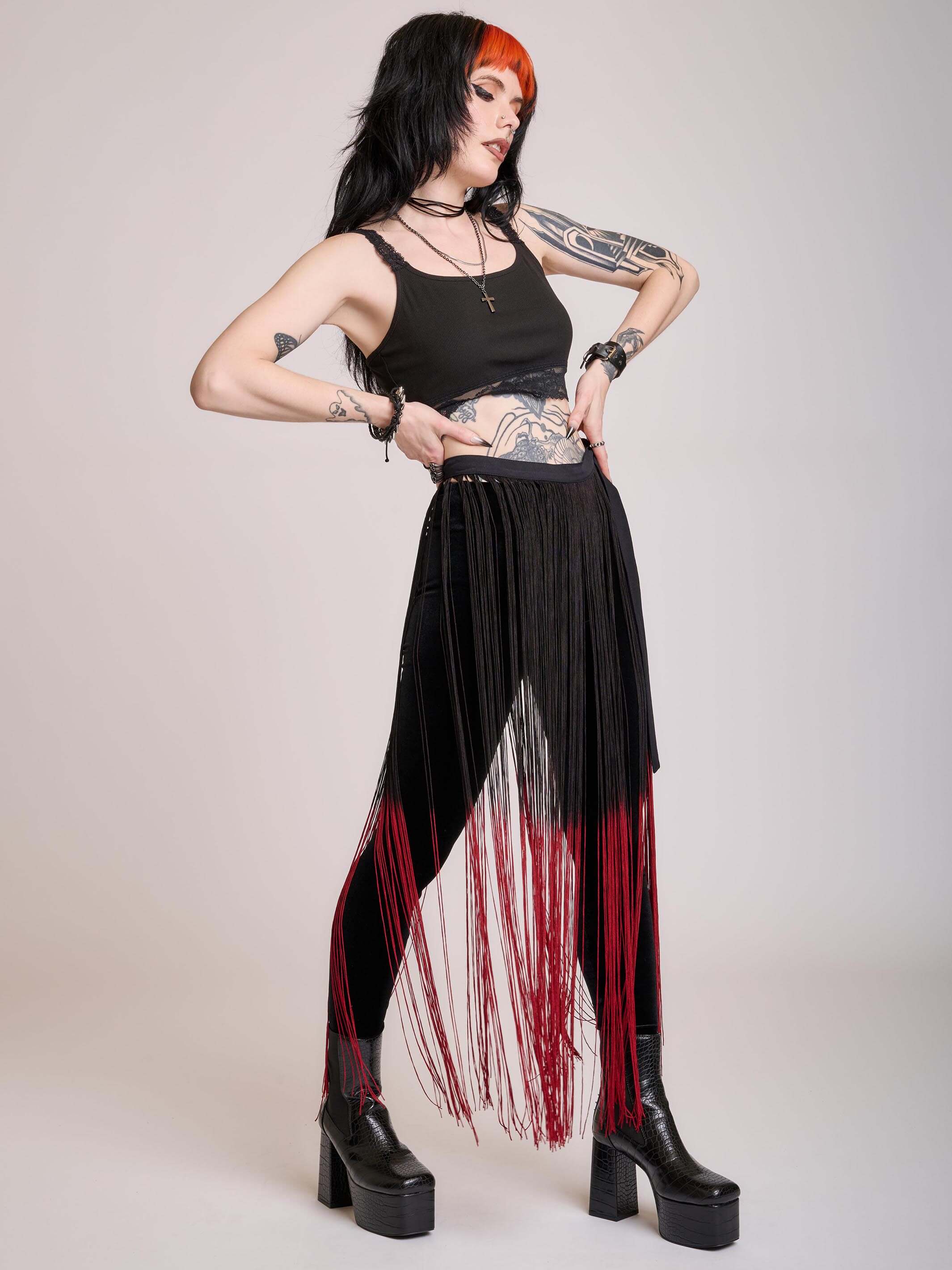 Dipped in Blood Fringe Belt