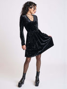 Embossed velvet dress