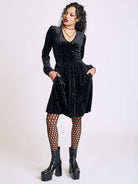 Embossed velvet dress