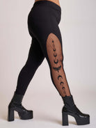 Embroidered moon phase leggings