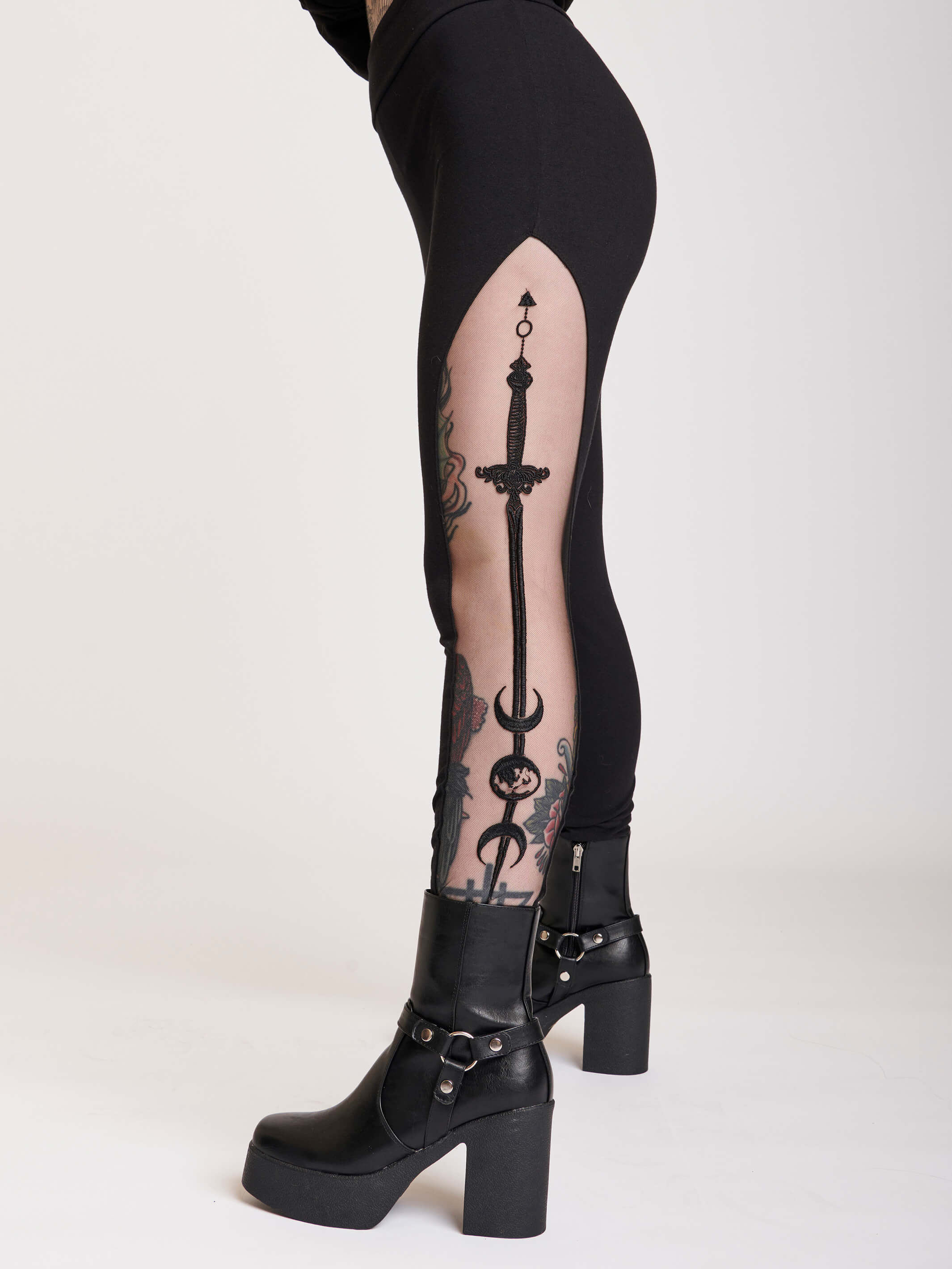 Embroidered Sword Legging – Midnight Hour