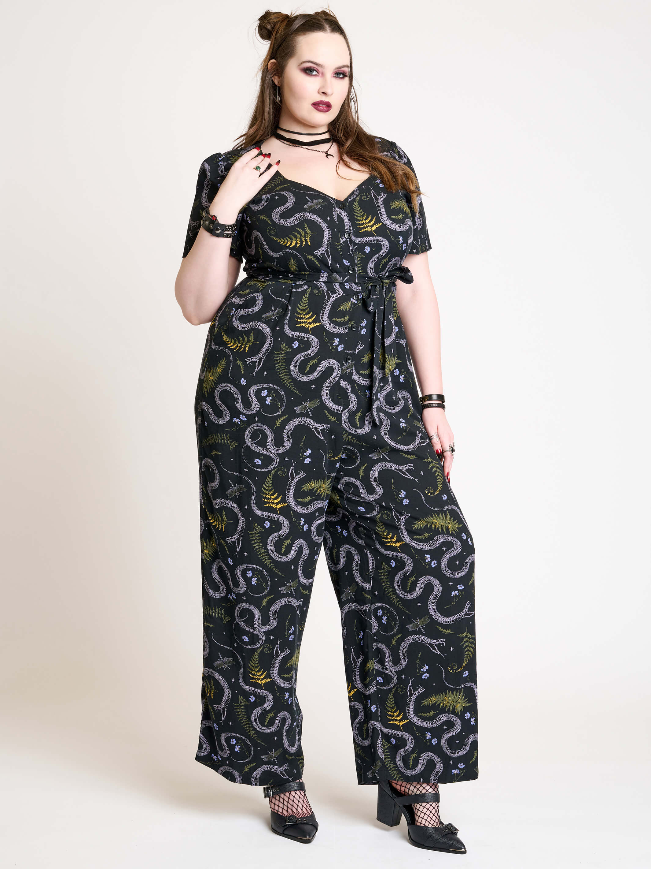 Midnight Hour Floral Snake Romper