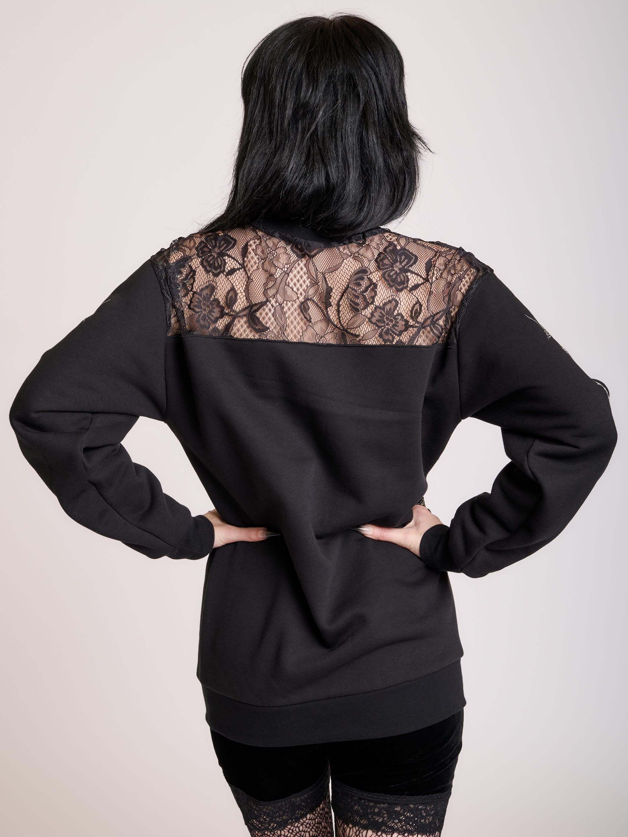 Gothic Flowers Lace Sweatshirt