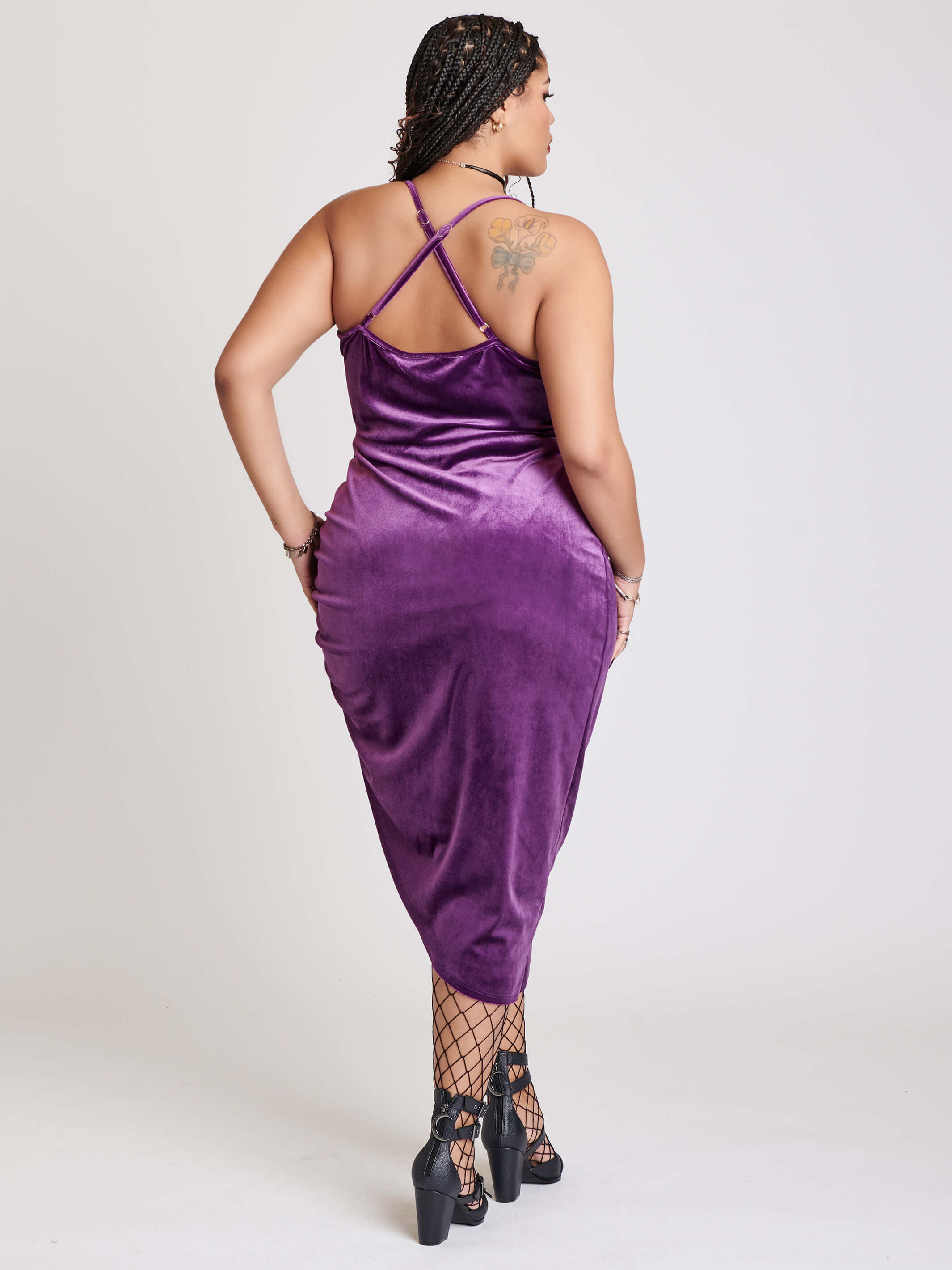 Mauve velvet cocktail dress Midnight Hour
