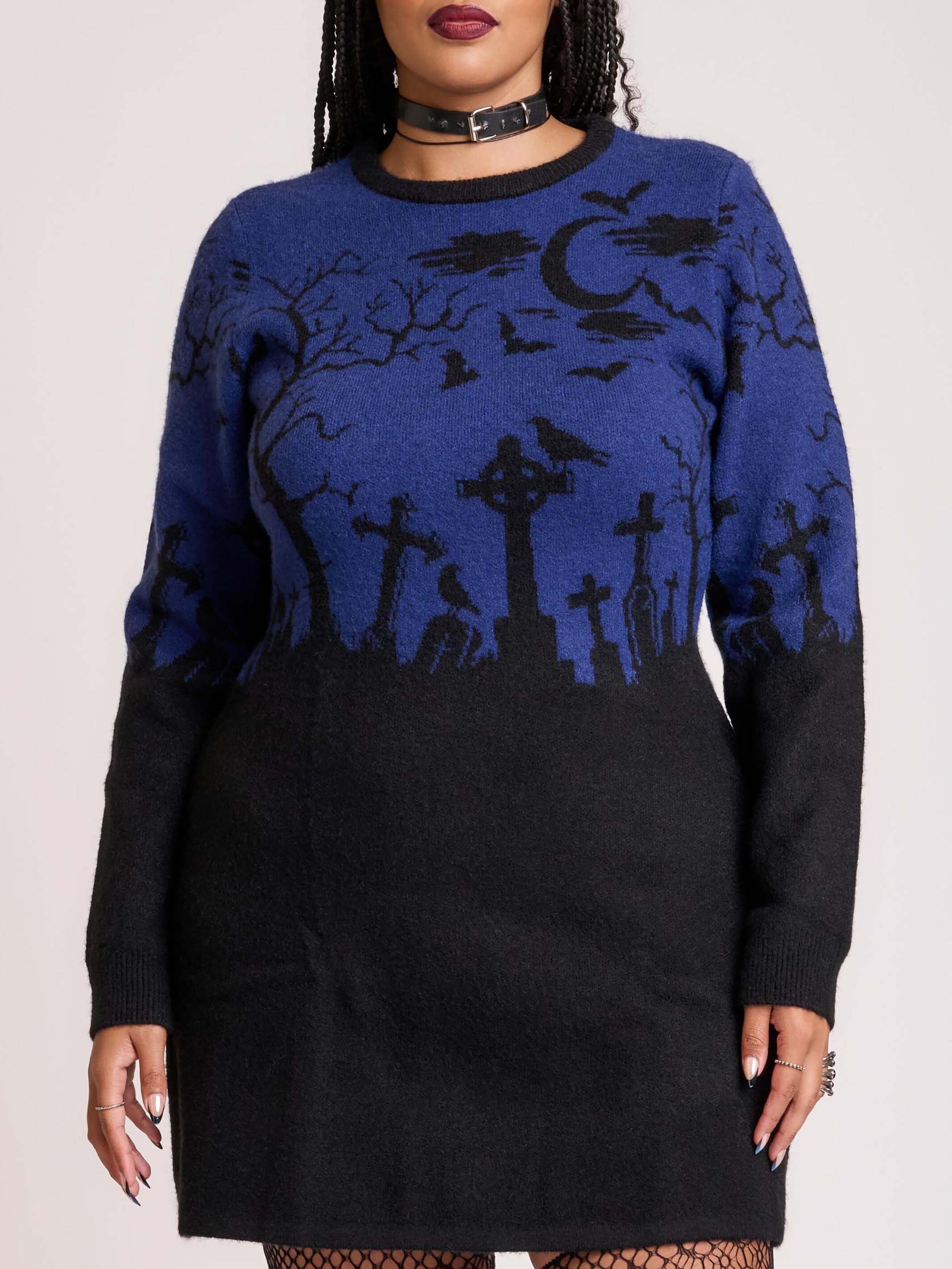 Midnight Cemetery Sweater Dress