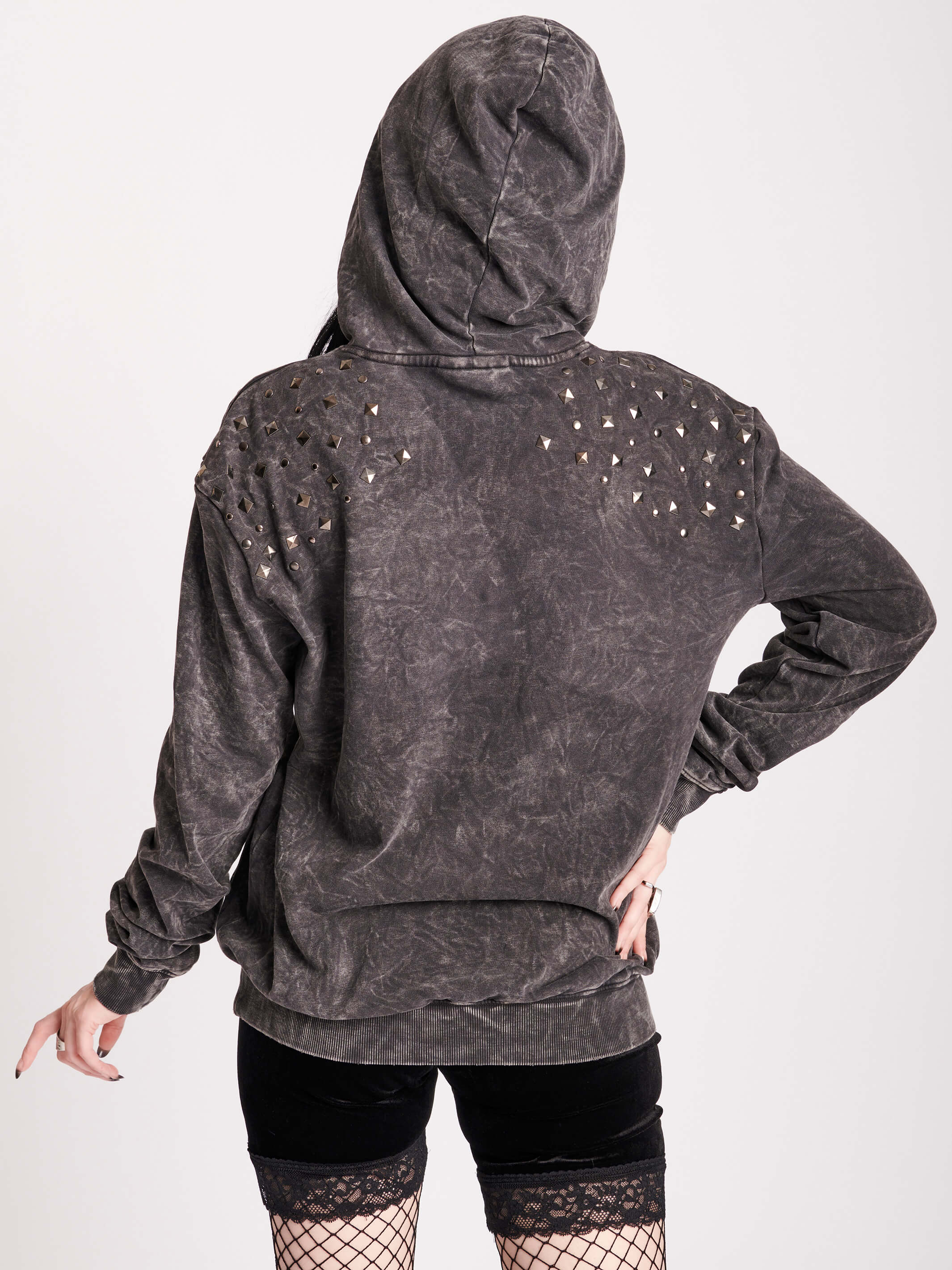 Studded Mineral Washed Hoodie