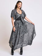 night blossom mesh maxi goth skirt