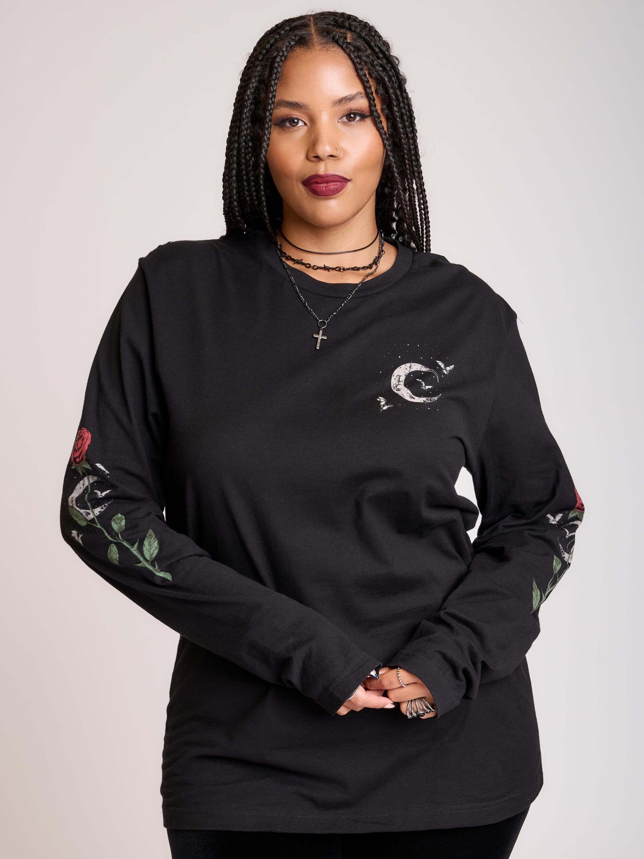 NIGHT ROSE LONG SLEEVE T-SHIRT