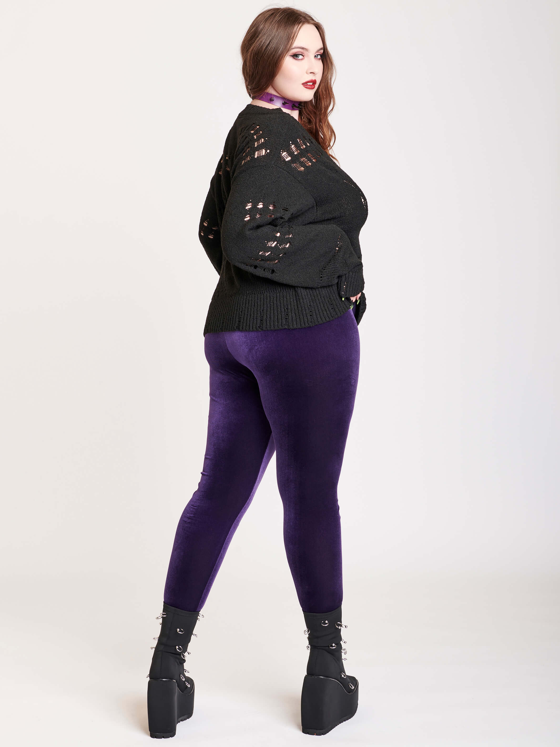 Plus size velvet clearance leggings