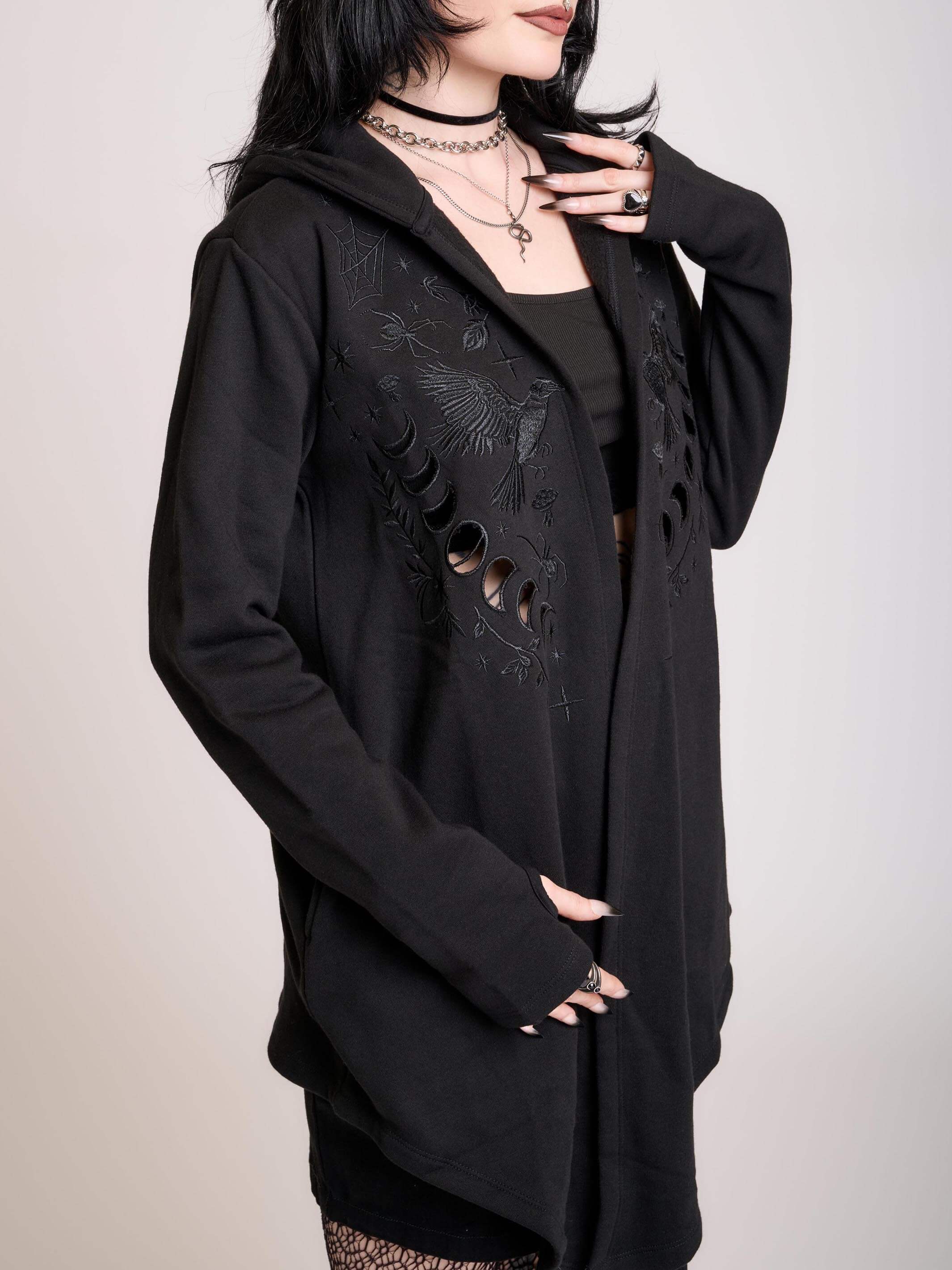 RAVEN EMBROIDERED CLOAK