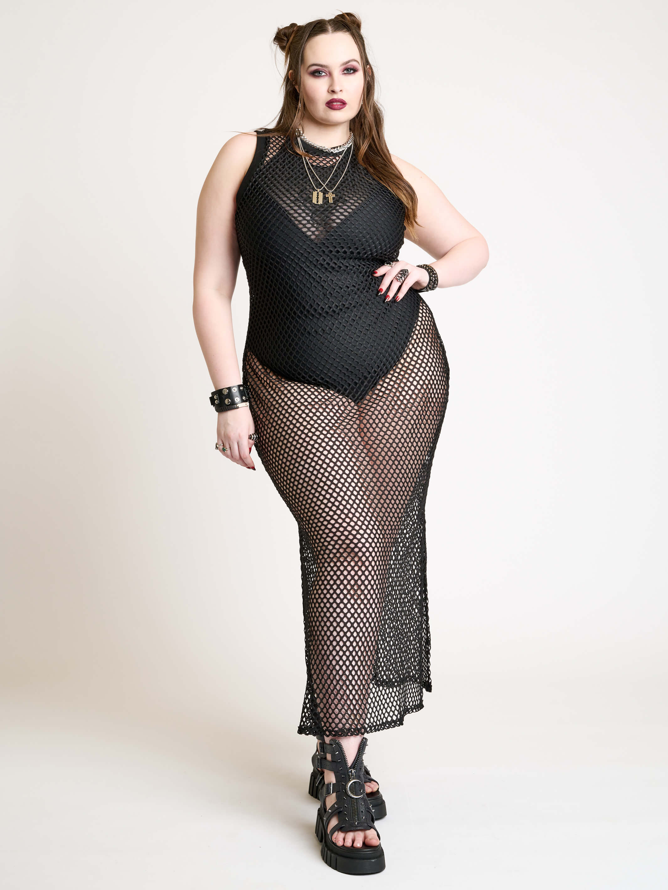 Fishnet Maxi Dress Midnight Hour