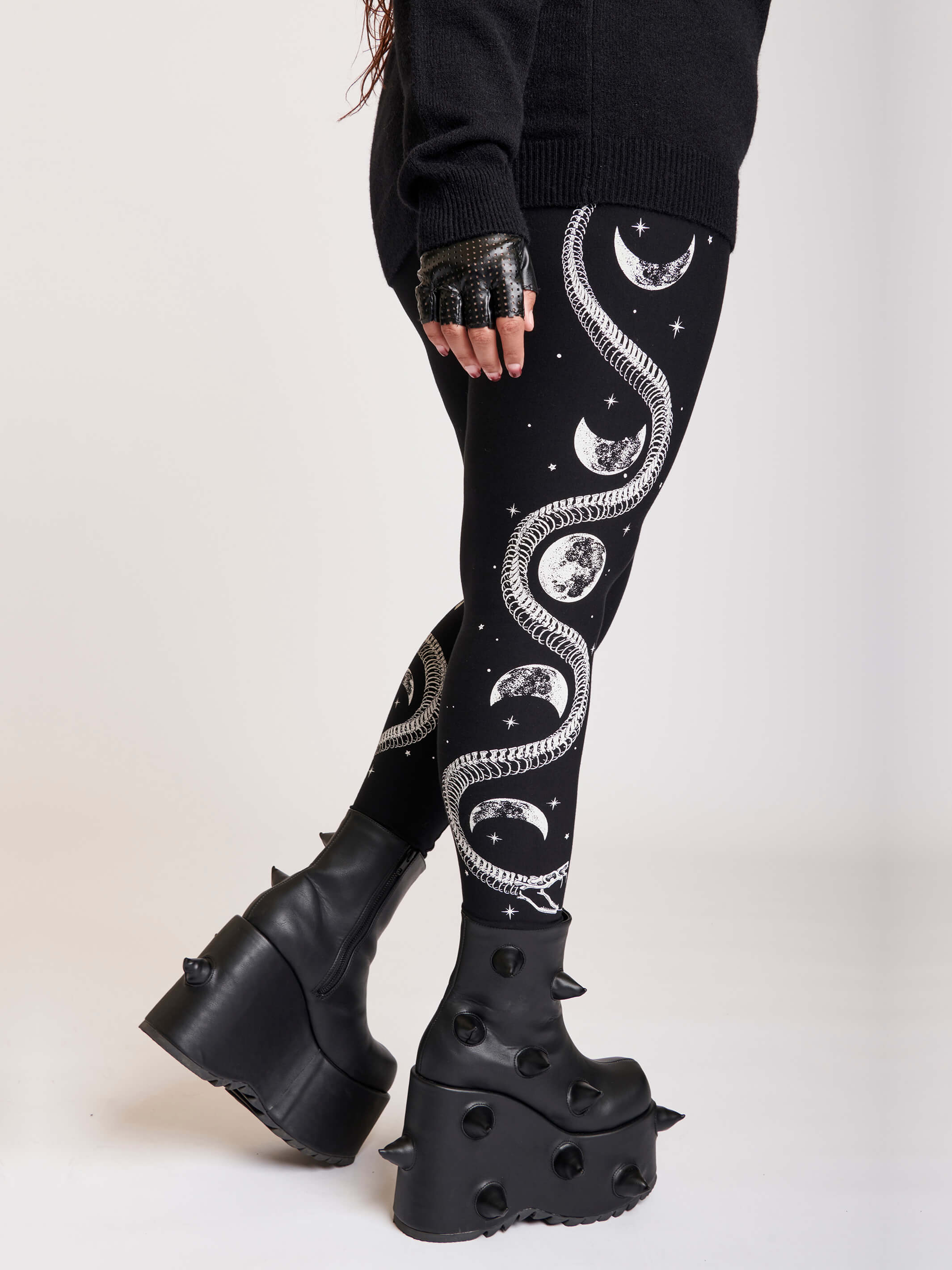 FELIX leggings black / snake print