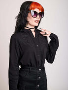 EMBROIDERED RELICS BUTTON UP SHIRT