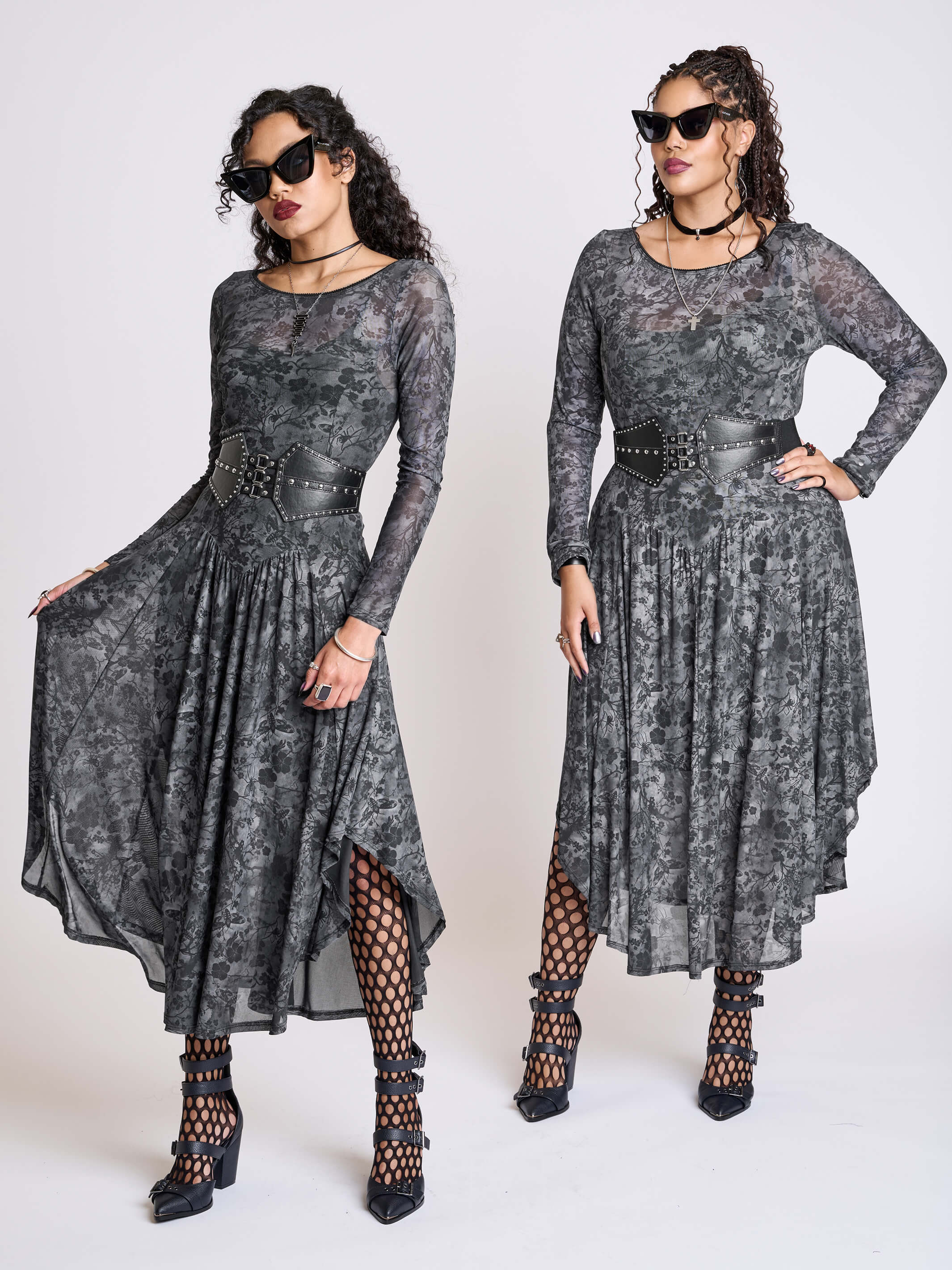 Night Blossom Mesh Dress – Midnight Hour