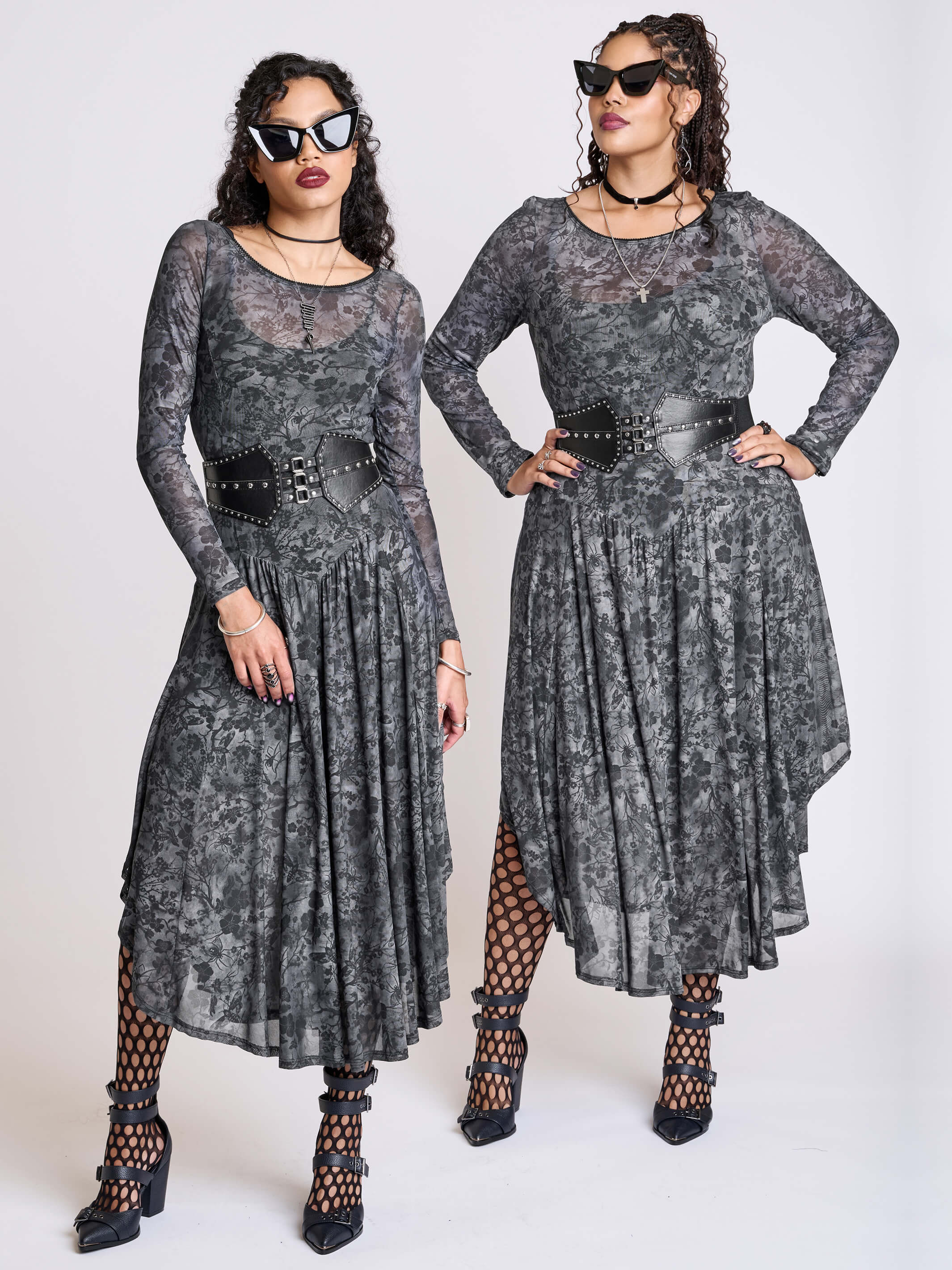 night blossom mesh goth dress