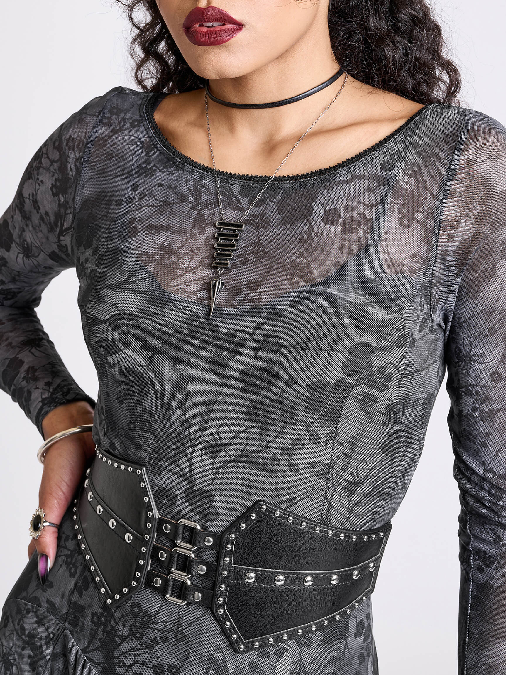 night blossom mesh goth dress