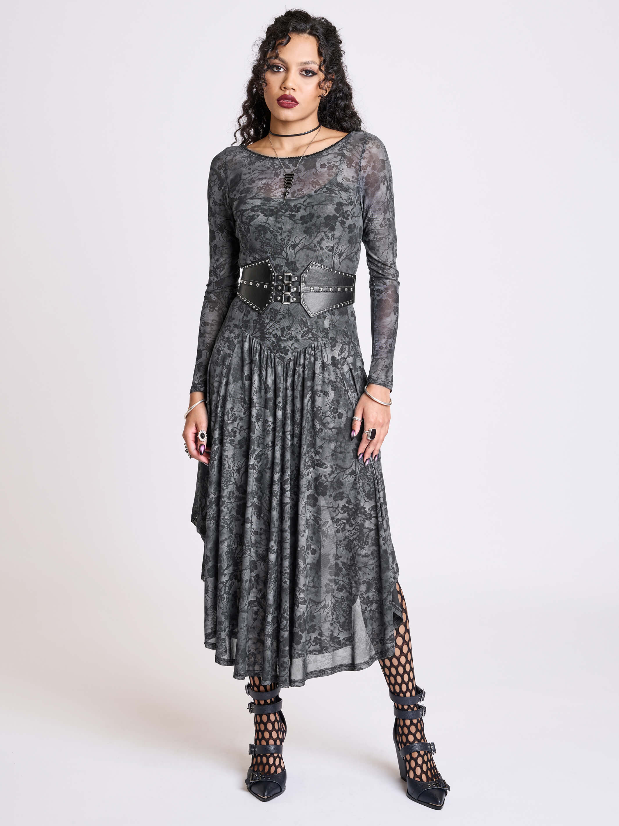 night blossom mesh goth dress