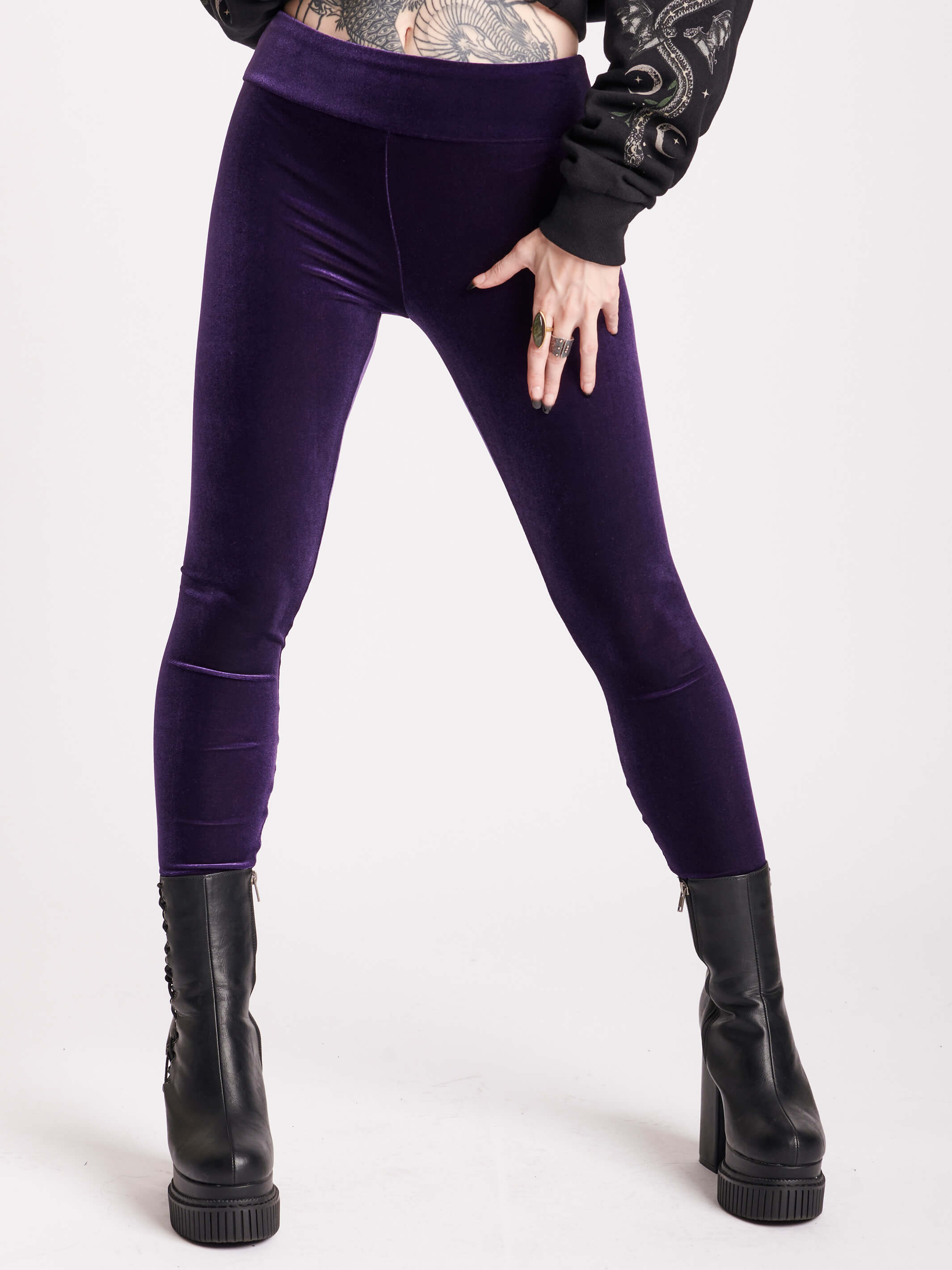 Buy Purple Leggings for Women by VELOZ Online