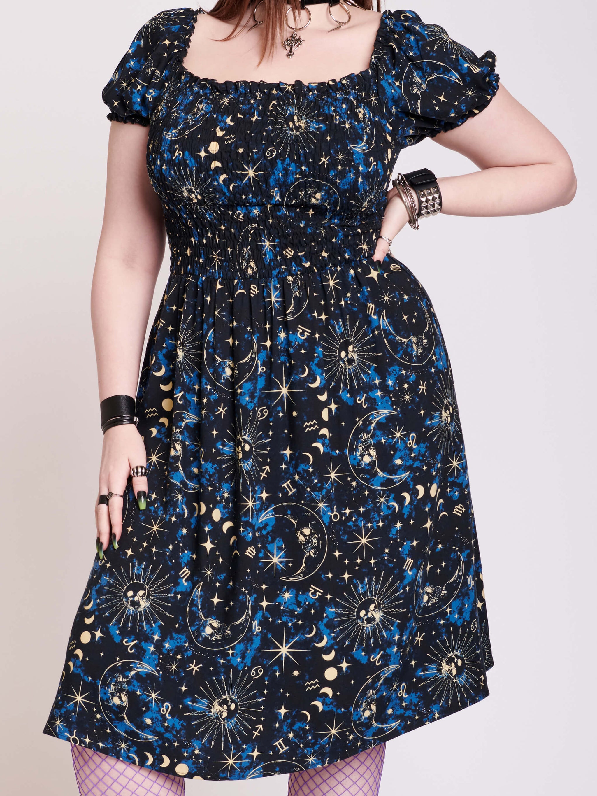 Celestial Smocked Midi Dress