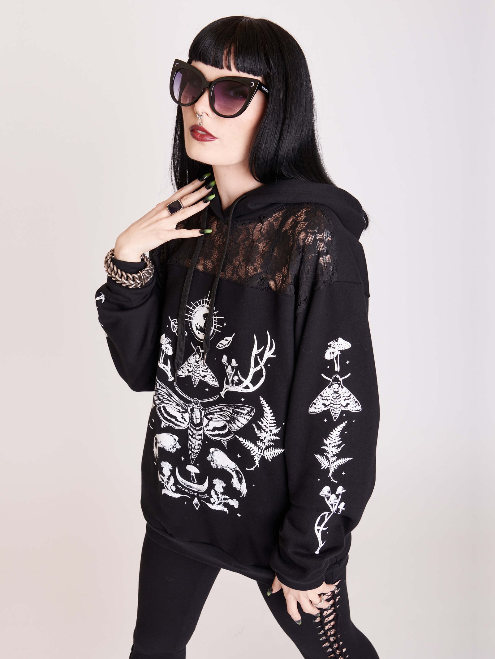 Black shop goth hoodie