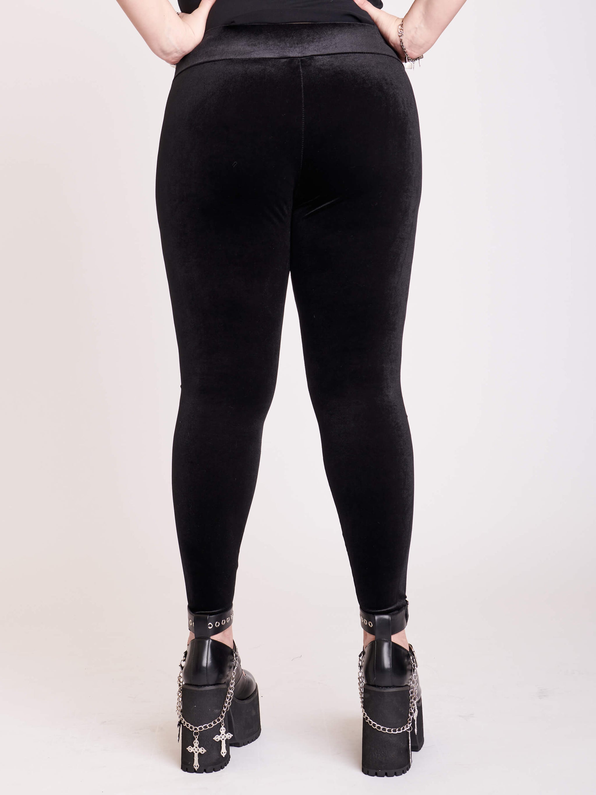 Womens Leggings Ladies High Waist Velvet Leggins Plush Evening Velvety Soft  Black Pants (8) : : Fashion