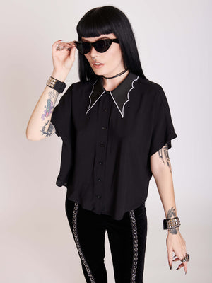 Goth collared hot sale shirt